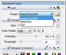 Adjustment Layer Palette