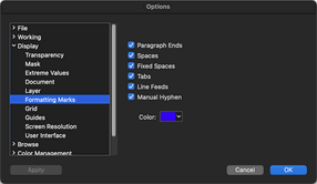 Formatting Marks Dialog